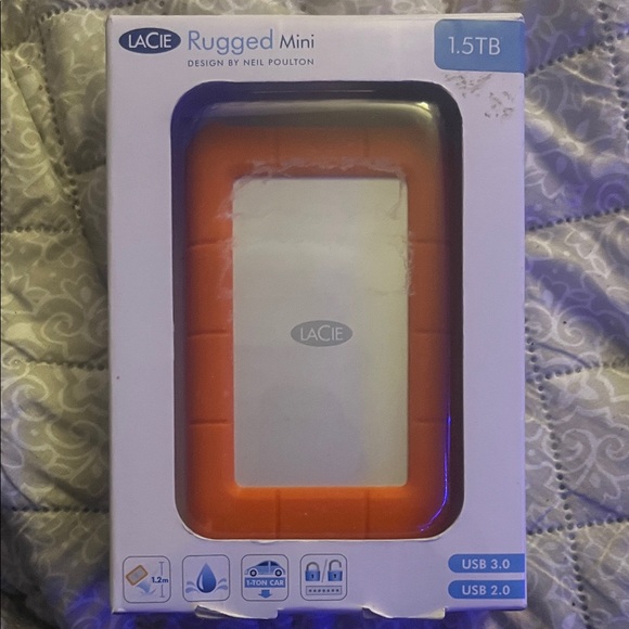 Rugged Mini 1.5TB External Hard Drive - Orange